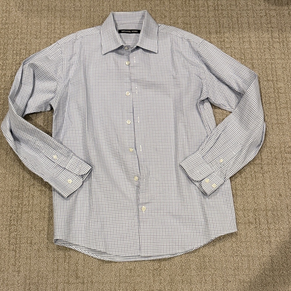 Michael Kors Kids Blue Checkered Button Down Shirt